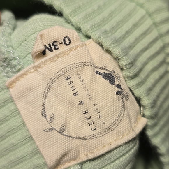 Cece & Rose Soft Green One Piece with Long Sleeves and Zipper 0-3M - Picture 2 of 2